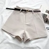 ITOOLIN Casual Women's Shorts A-line High Waist Short Chic Office Lady Shorts With Belted Vintage Female Trousers Spring Summer - APRICOT