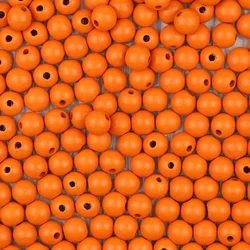 Vibrant Round Wooden Spacer Beads for DIY Jewelry and Accessories (Orange)