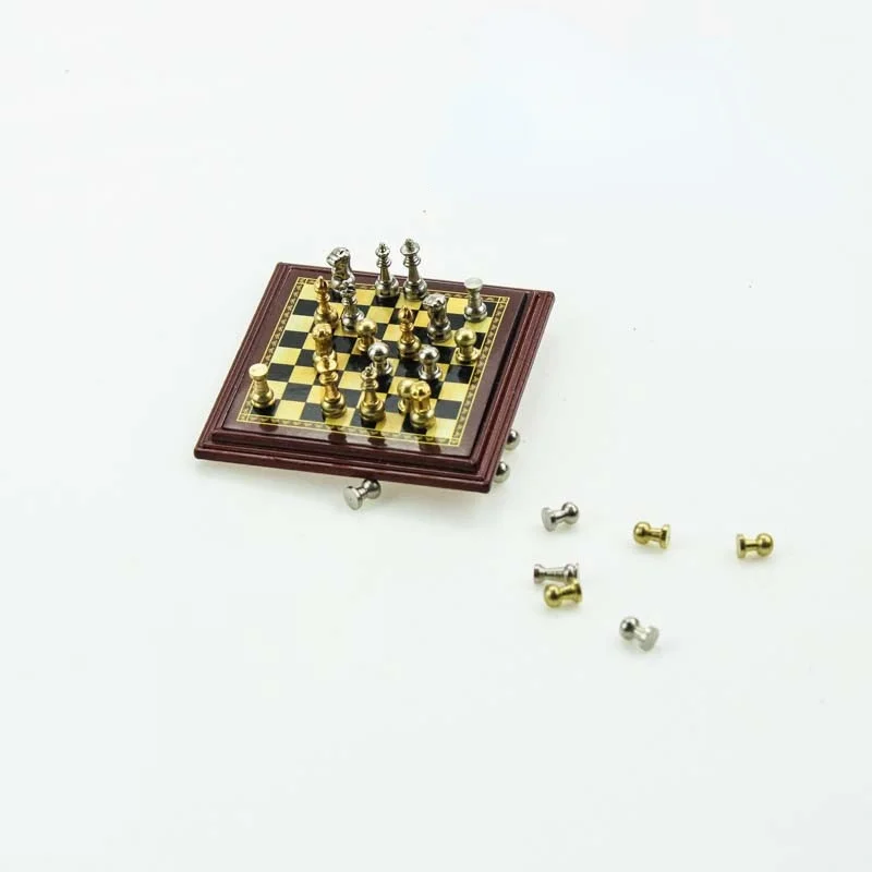 New Product Mini Chess with Magnetic Miniature Food Play Scene Model 1:12