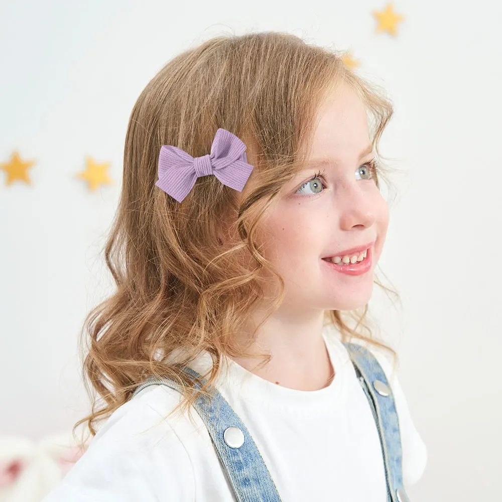 6pcs cute bows hair clip set for baby girl corduroy material sweet bangs hair gripes boutique children headwear