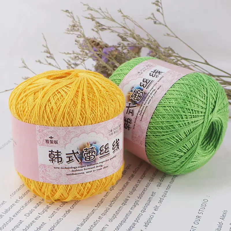 Korean Style Lace Yarn, Hand-Woven Sweater, Coaster Coat, Crochet, DIY Baby Cotton Wool Ball, 50g 2