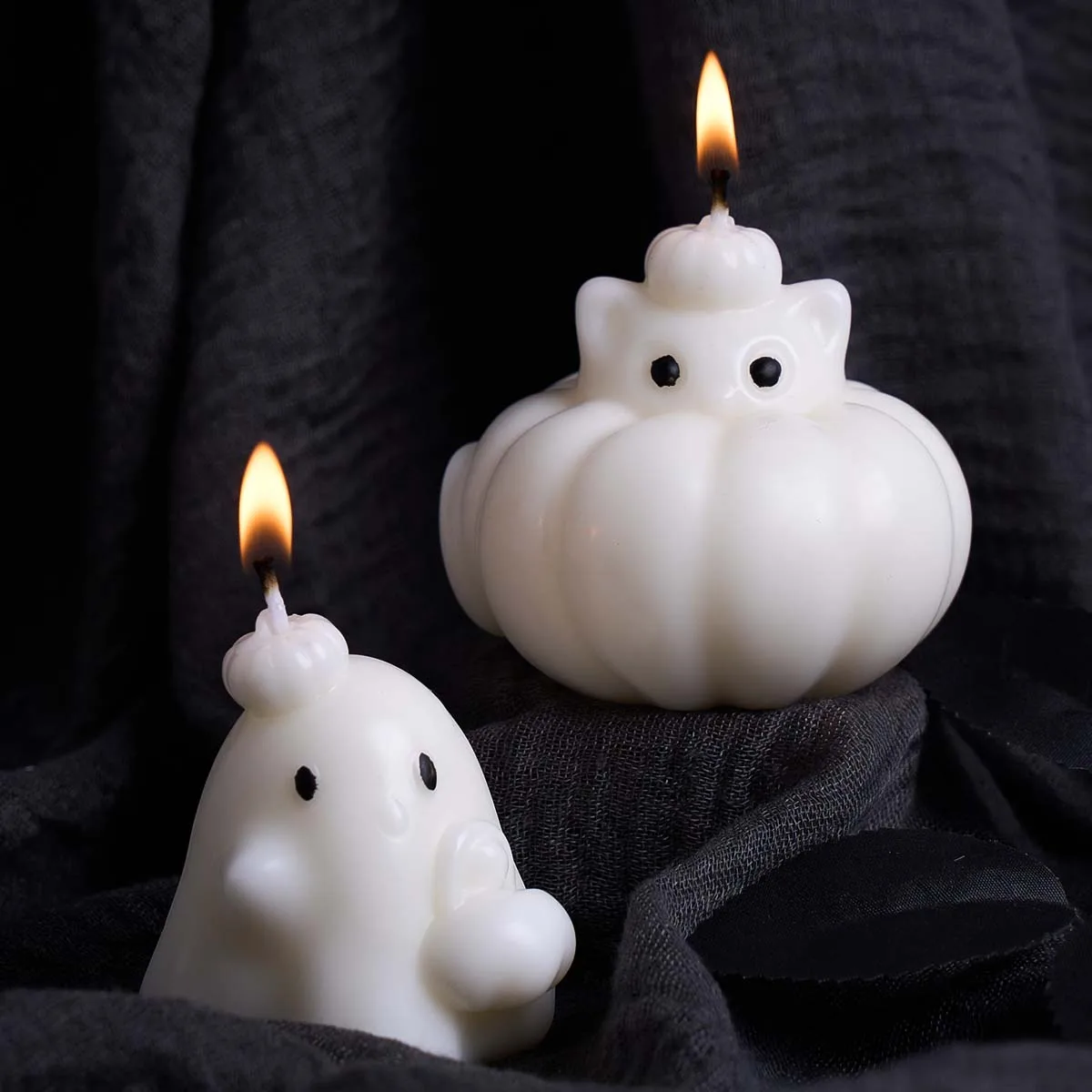 할로윈 호박 유령 실리콘 몰드 DIY 3D 향초 비누 몰드 귀여운 공예 선물 석고 UV 에폭시 레진 장식 몰드