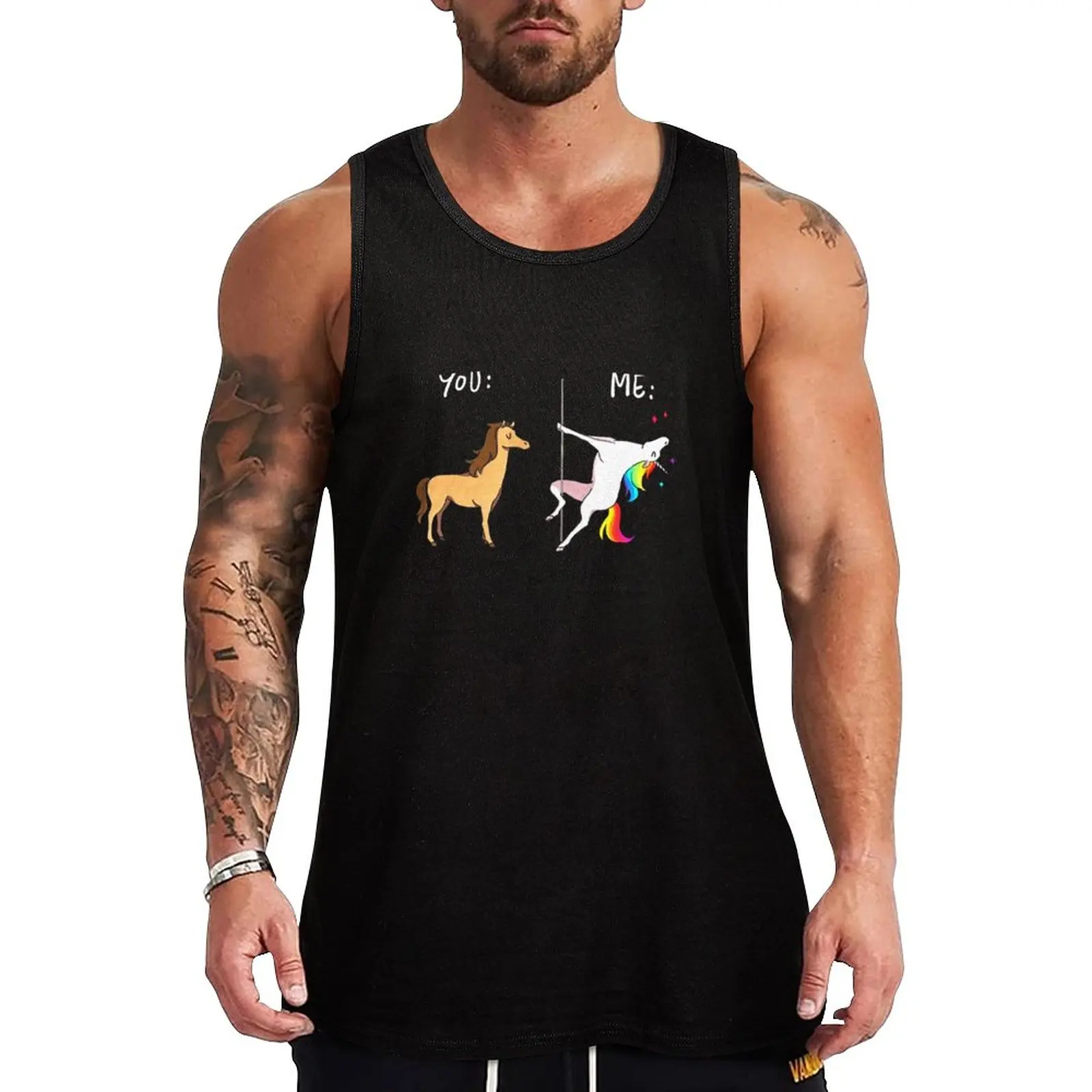 

Me Unicorn You Horse Pole Dancing Tank Top man vest plain t-shirt