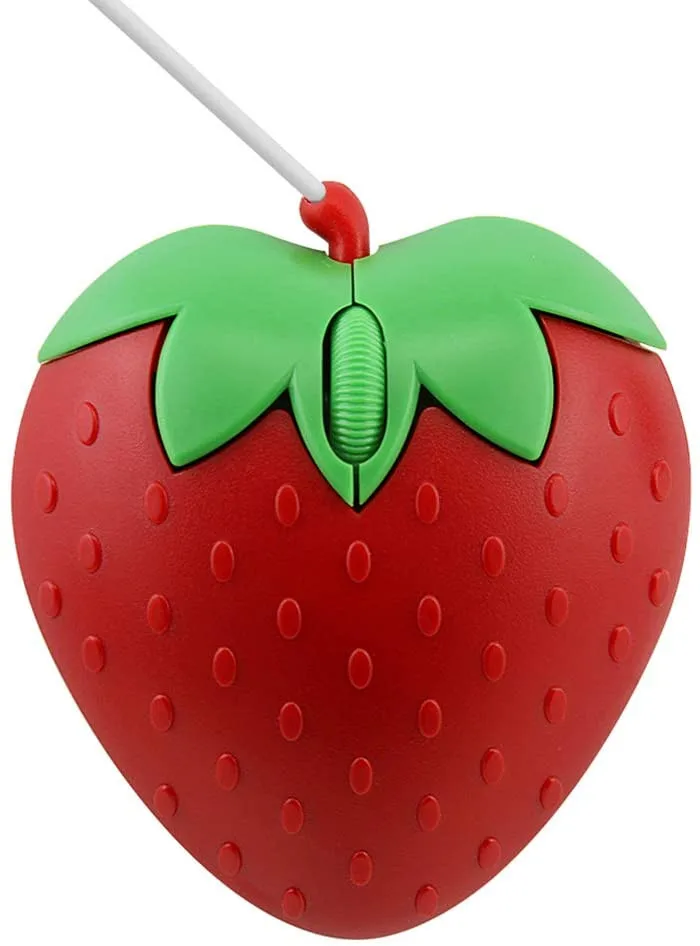 Cute Mini Strawberry USB Computer Mouse Portable Small Wired Optical PC Mause 3D Fruit Shape Gift Mouse For Computer wired computer mouse