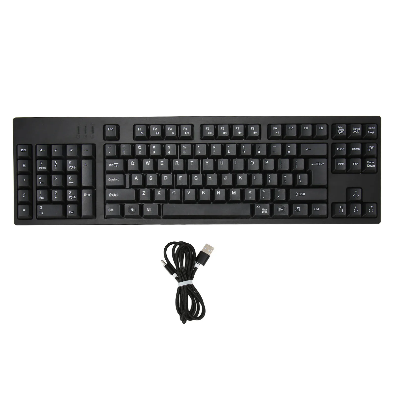109 키 왼손 키보드, 2 USB 허브, 유선 비즈니스 사무실 키보드, 노트북 PC용 XP 7 8 10