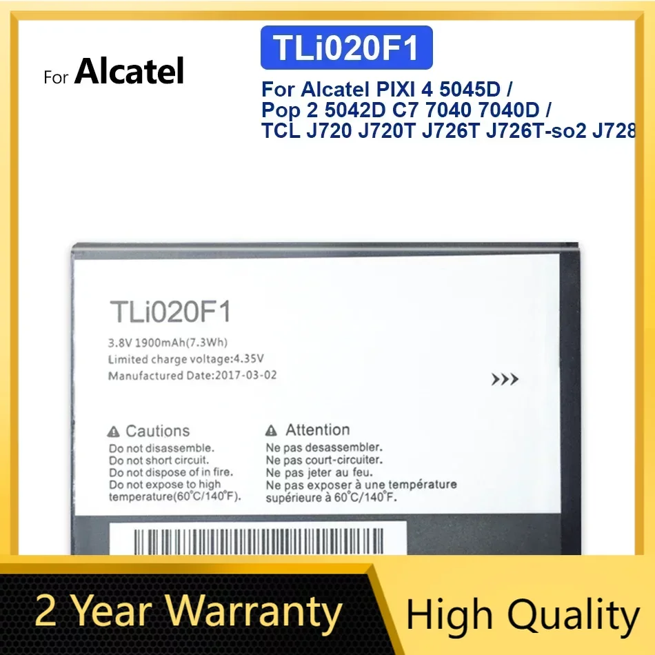 Сменный аккумулятор для Alcatel U5, TLi020F1, 2000 мАч, 5044D, 5044Y, 5044I, 5044T, 5047D, 5047Y, 4047D, номер отслеживания