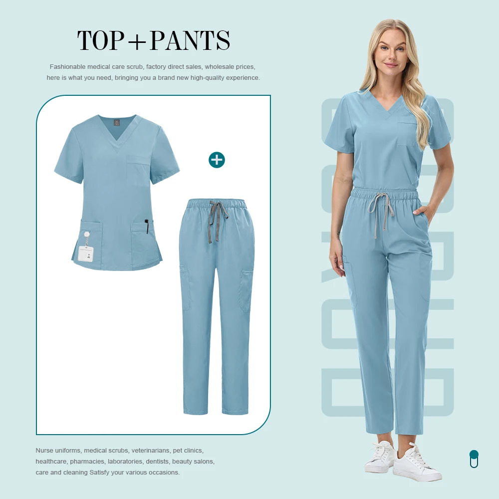Heißer Verkauf Weiche Polyester Krankenhaus Arzt Peelings Krankenschwestern Zubehör Pflege Artikel Dental Peeling Pet Store Veterinär Uniform Neue – Detail 10