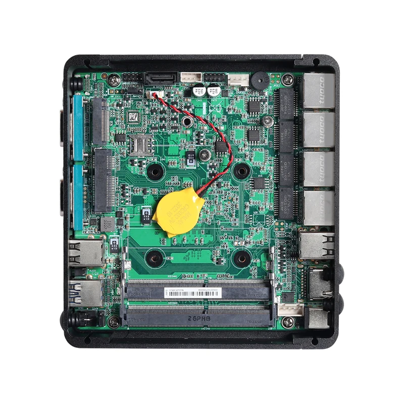 Fanless IPC Mini PC Intel Celeron J6412 8GB 16GB DDR4 M.2 NVMe SSD 4x 2.5G LAN RS232 RS485 WiFi Support 4G LTE Windows Linux 6