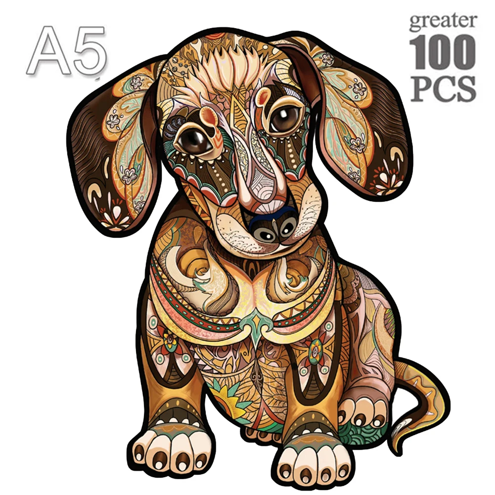 3D Puppy Wooden Jigsaw Puzzle - Premium Animal Puzzle Gift in Boutique Box