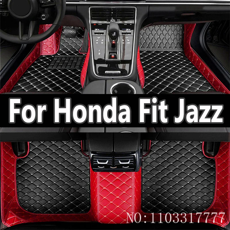 

Car Floor Mats For Honda Fit Jazz GK3 4 5 6 7 2014~2020 Carpet Mat Luxury Leather Rug Interior Parts Car Accessories GH7 GP5 6