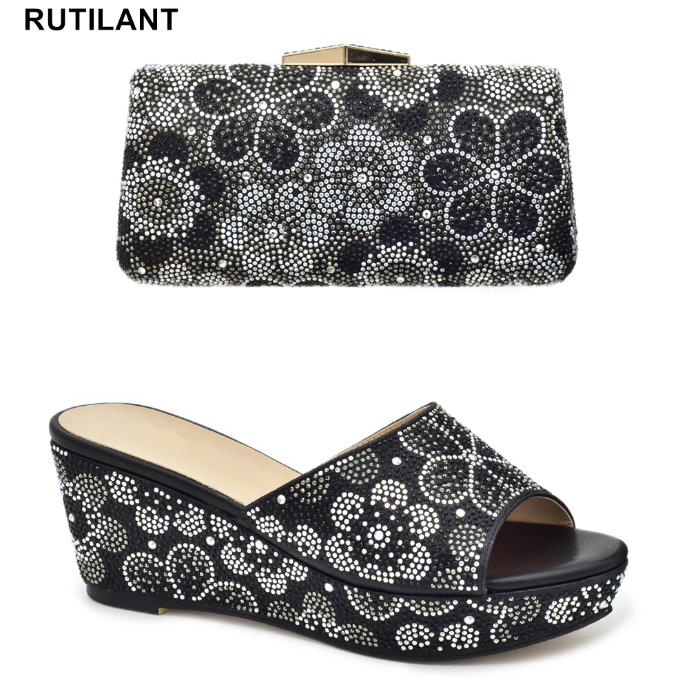 

Latest Design Plus Size Shoes Women Heel Sales In Women Matching Shoes and Bag Set African Wedding Italian Shoe and Bag Sets