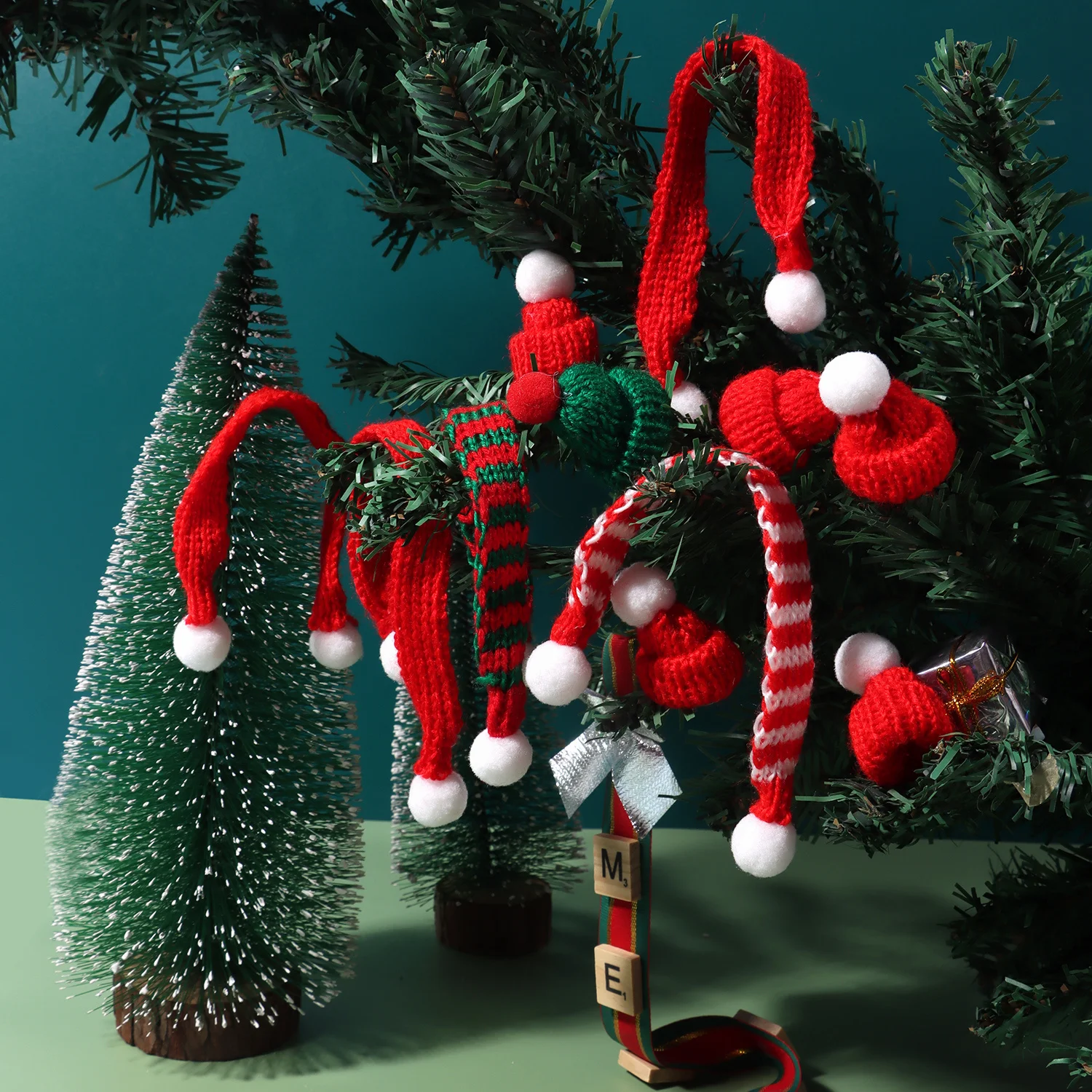 Description Picture 3 of item5-10pcs Knitting Mini Hats Scarf Doll Clothes Accessories DIY Crafts Christmas Party Ornament Decoration Wine Bottle Decors