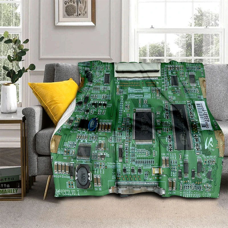 Flannel Throw Blanket King Queen Size for Living Room Sofa Couch Blanket Super Soft Lightweight Warm Electronic Component Fleece