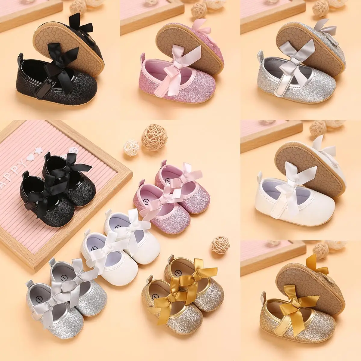 spring autumn girl baby shoes soft soled first time toddler shoes 0 18m princess baby casual shoes Shiny baby girl retro spring and autumn toddler toddler pre-princess shoes baby soft bottom toddler shoes 0-18M