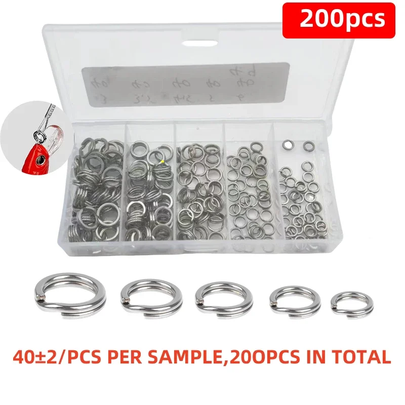 Fish Hook Connector 200 pieces stainless steel double circle swivel fish hook connector
