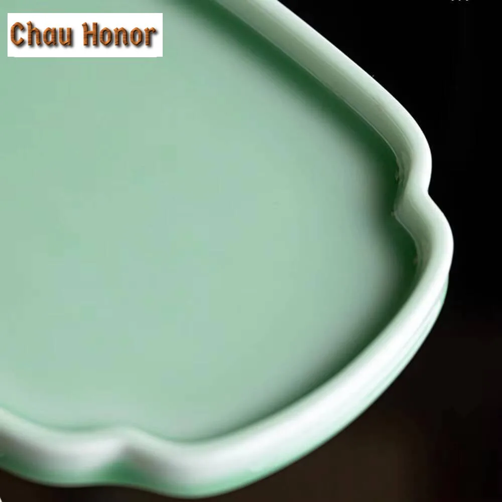 Retro Square Porcelain Pot Dry Bubble Table Chinese Dim Sum Fruit Plate Teaware Accessories Ceramic Exquisite Tea Snack Dish