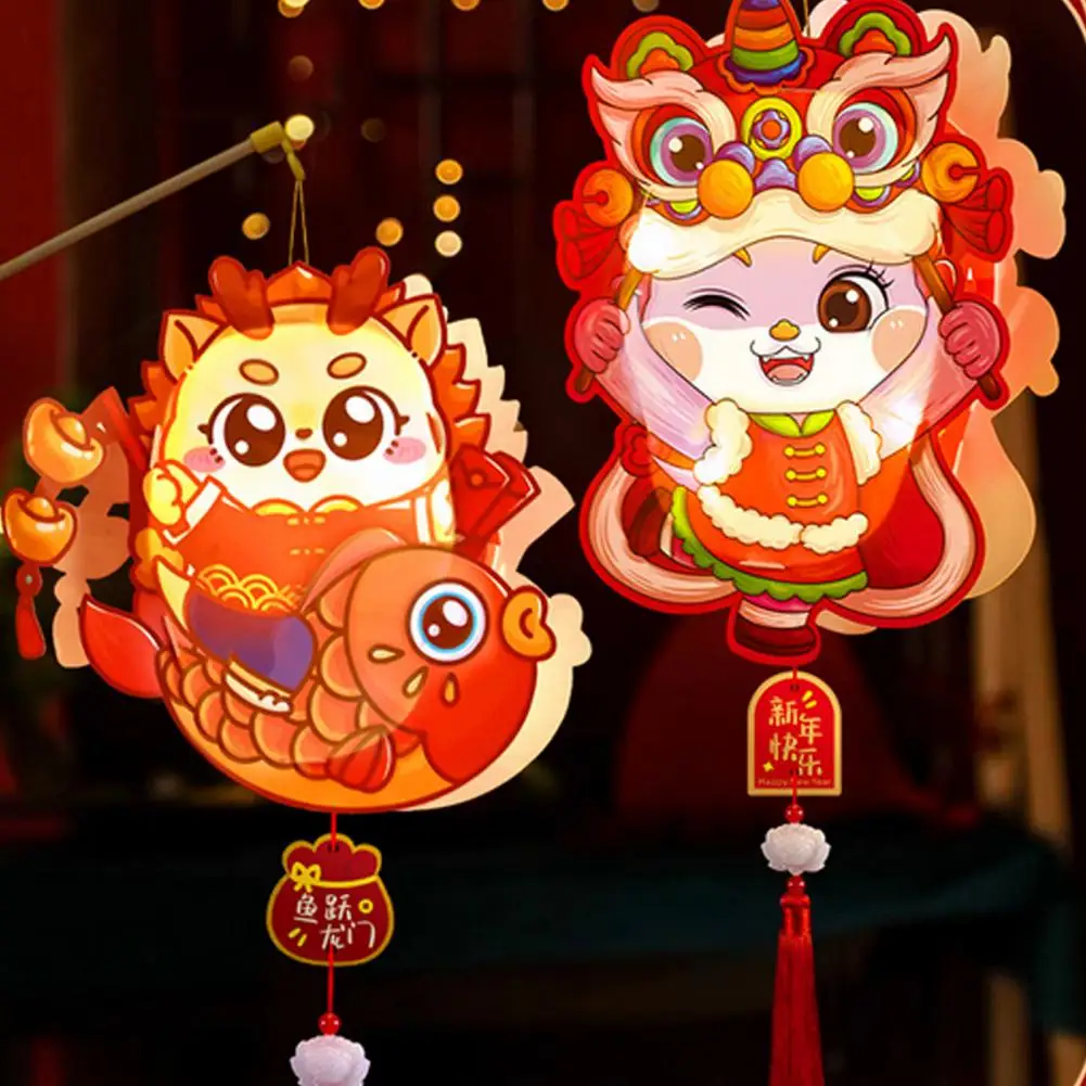 

New Year Lantern Handmade Traditional Chinese Dragon Lanterns for New Year Decoration Glowing Portable Festive Spring Festival