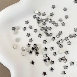 Super Sparkle Colorful Flatback Mini Star Nail Art Rhinestones - 50PCS Crystal Star Decorations (16 4MM grey)