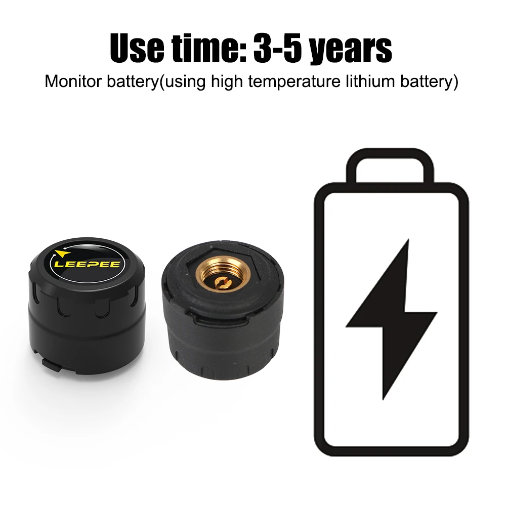 Tire pressure sensor monitor system Bluetooth-Compatible 4.0 5.0 Motorcycle TPMS external sensors Android/IOS General