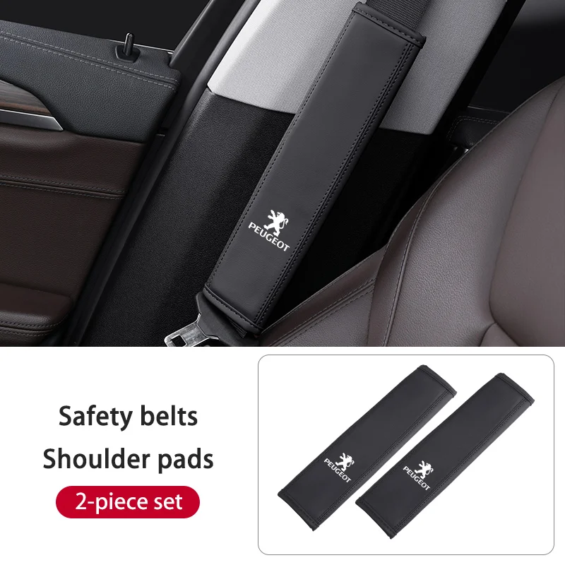 2 PCS Car Seat Belts Cover Soft Leather Seatbelt Shoulder Pad Car ...