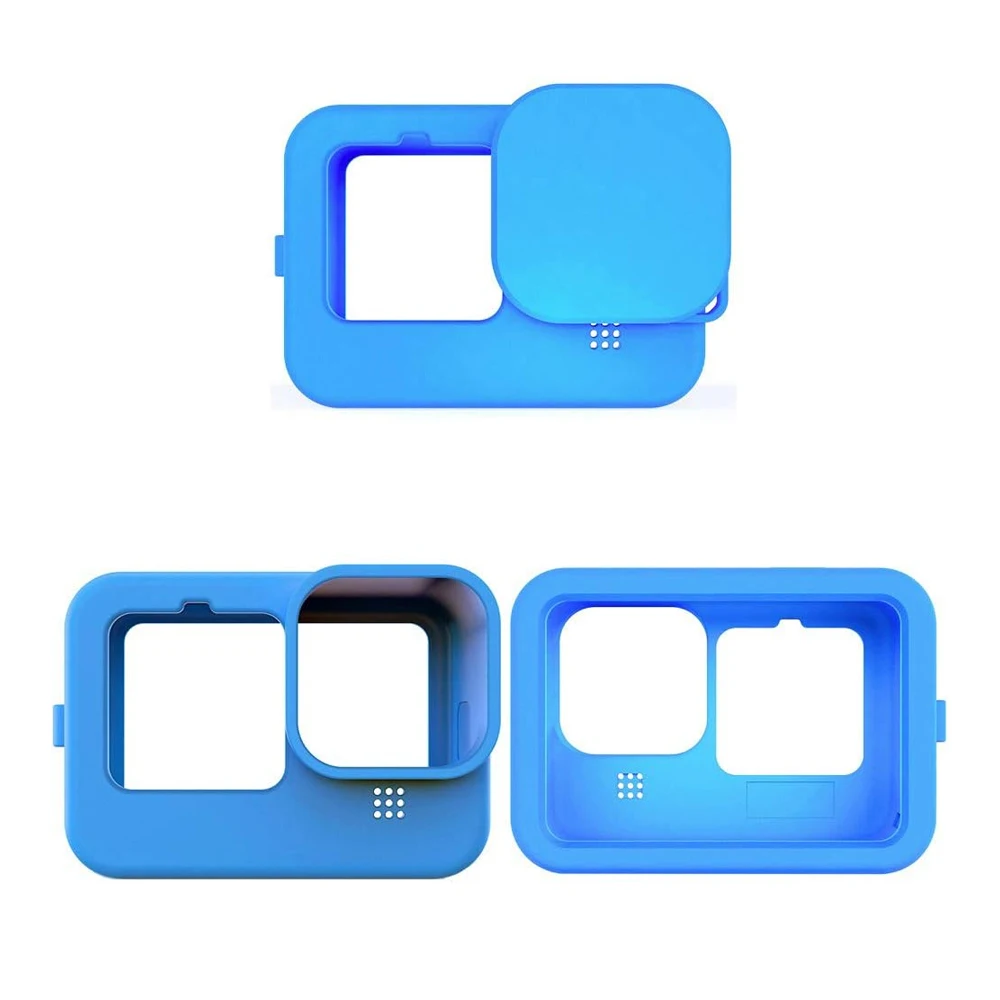 Coque silicone souple protégeant une GoPro Hero 10, accès facile aux boutons