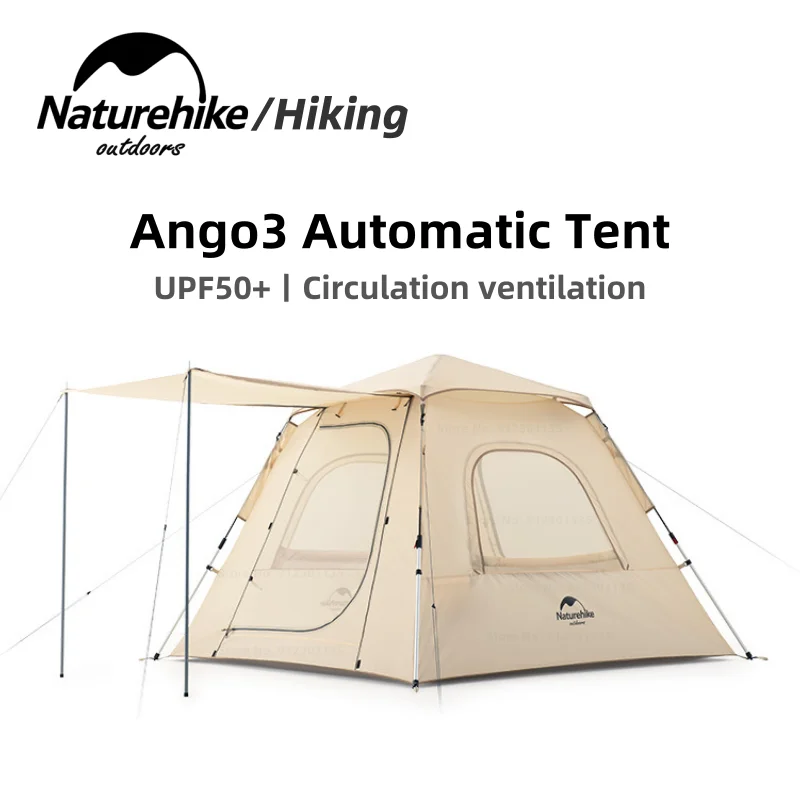 tentoonstelling Luxe Kort geleden Naturehike Ango3 210t Automatic Tent Aluminum Alloy Bracket Fast Build 3-4  Person Camping Family Party Portable Tent Travel Park - Tents - AliExpress