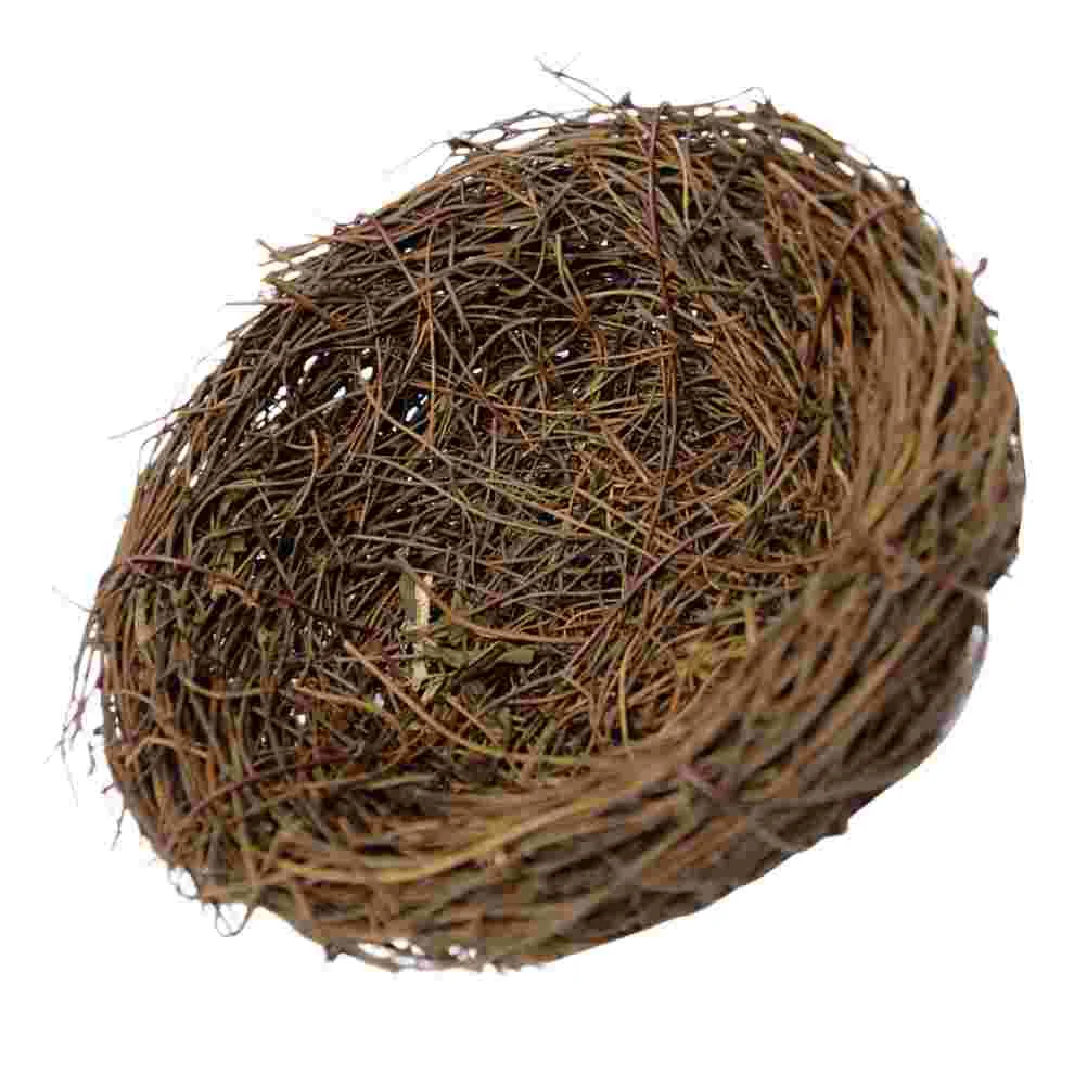

6 Pcs Woven Rattan Bird Nest Decor Artificial Decoration Nests Ornament Decorative Crafts Weaving Home Birds Glass