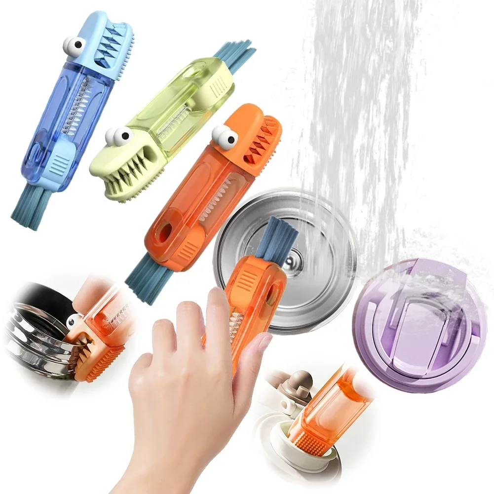 3 In 1 Multifunctional Tiny Bottle Cup Lid Detail Brush Straw Cleaner Tools Household Kitchen Cleaning Tool_voghion.com