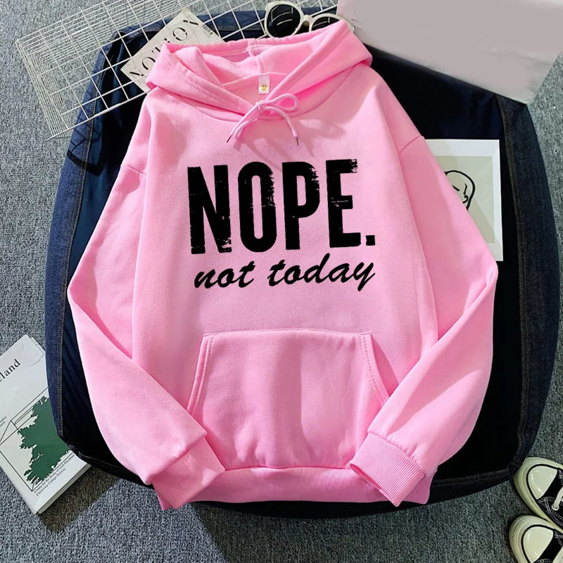 Nope Not Today 여성용 빈티지 레터 후디, 크루넥 올매치 의류, 힙합 맨투맨, 캐주얼, 편안한 여성 후디