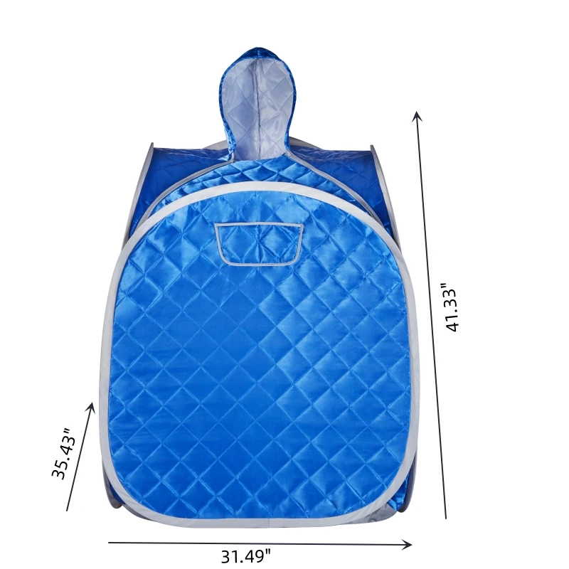 사우나 Portable Steam Sauna 1 Person Folding Sauna Tent at Home with 900W & 2L Steamer Generator Home SPA Blue 찜질 5
