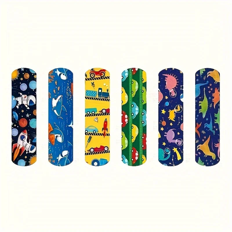 24/60pcs Vibrant Cartoon Bandages Patches - Waterproof, Self-Adhesive, Breathable Wound Plaster in 6 Cute Styles, Colorful, Fun