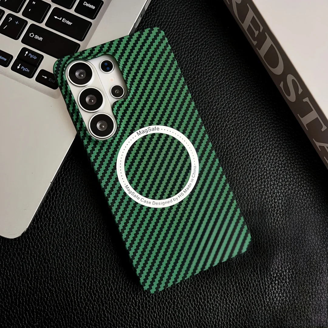 Luxury Thin Slim Carbon Fiber Bumper Cover with Magnetic Grip