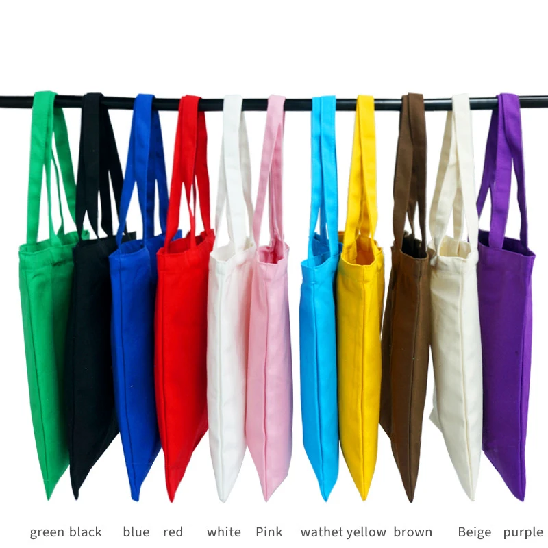 Wholesale 100pcs Custom Logo Cotton Canvas Tote Bag Handbag Large Capacity  Business Gift Bags Packaging Shoulder Bag Bridesmaid