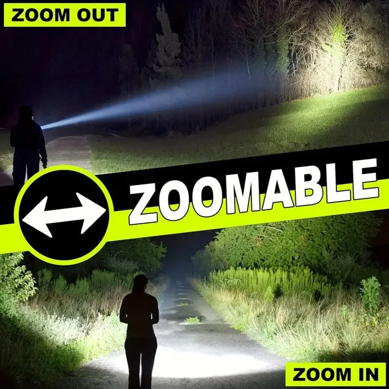 78000000LM 초강력 LED 헤드램프 초고휘도 장거리 헤드라이트 충전식 헤드 토치 낚시 캠핑 줌 랜턴