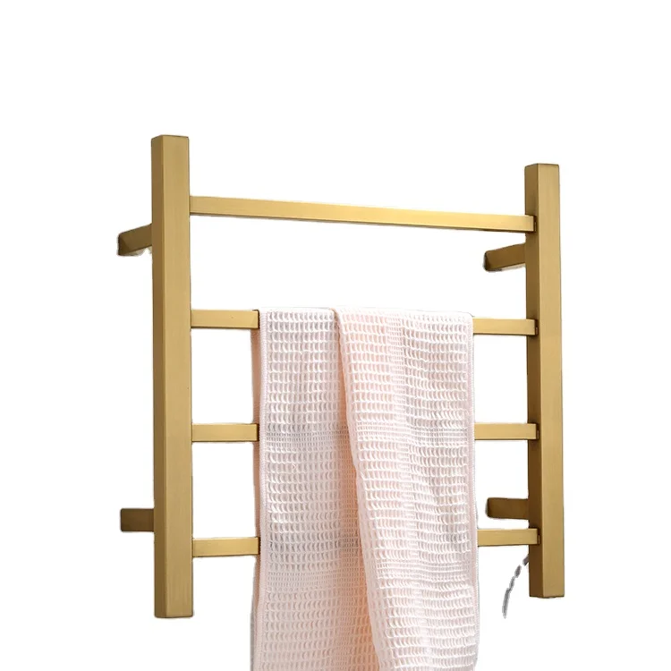 

Intelligent Electric Towel Rack Stainless Steel Bathroom Gold Wire Drawing Drying Shelf