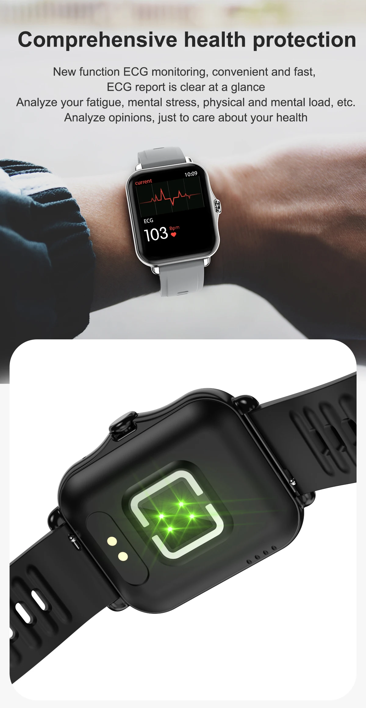 GEJIAN New Bluetooth Call Smart Watch Men Full Touch Screen ECG Heart Rate Blood Pressure Smart Watch Women APP Information Push