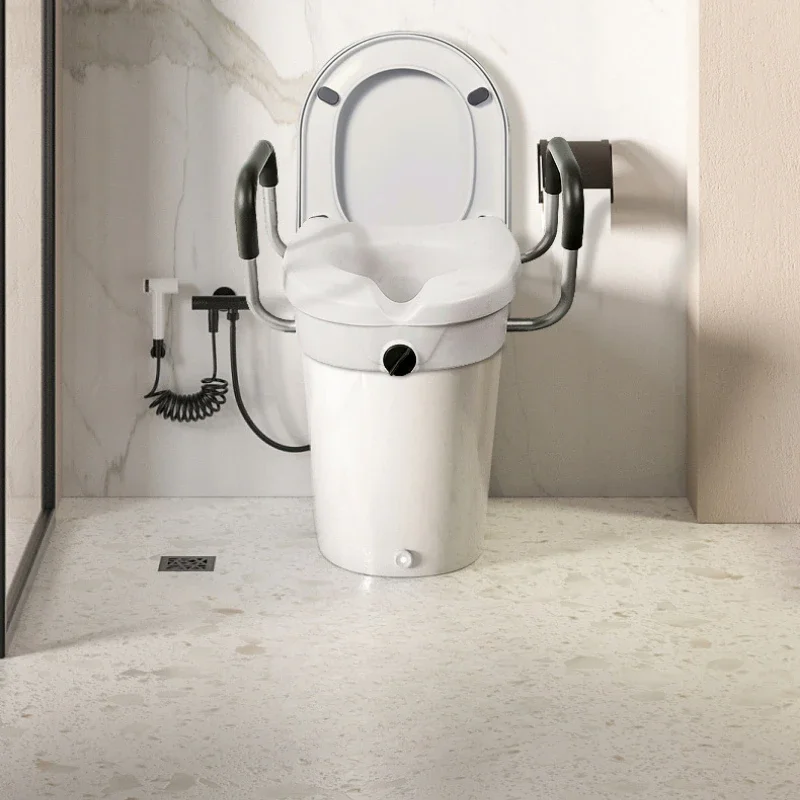 Aluminum Alloy Toilet Seat Elevator Pregnant Toilet Lift Cushion Stable Rehabilitation Seat Lifter Durable Safety Handrail