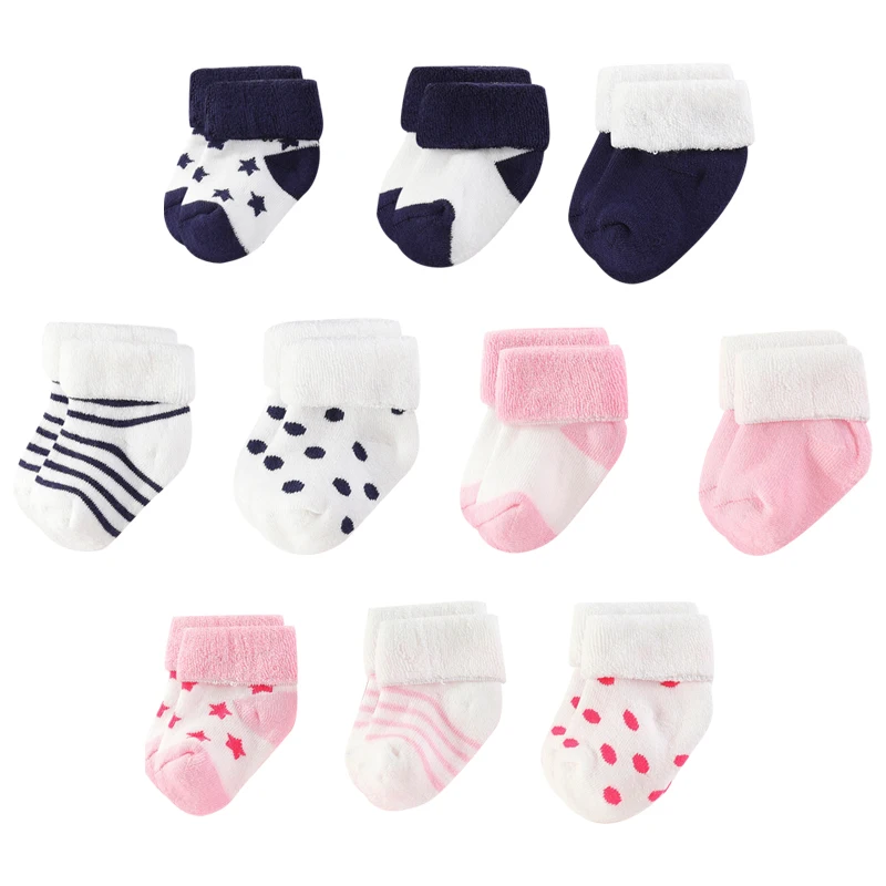 Conjunto de calcetines de algodón 100% para bebé, medias Unisex de Color sólido de 0 a 12 meses, 5 pares