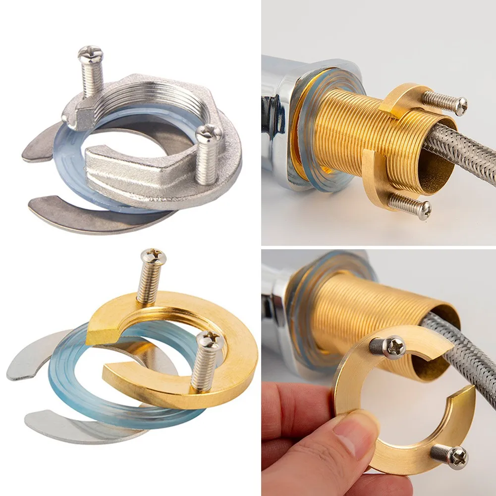 C Type Tap Faucet Anti-loosing Nut Cap Kitchen Fixing Fitting Kit Home Wash Basin Tool Fastening Circlip Washer Fixture Parts 6