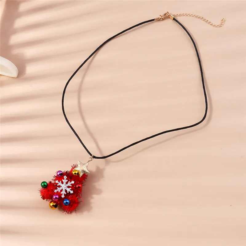 Leslie Hot Selling Mix Frohe Weihnachten Halsketten Mode Weihnachts baum Hirsch Santa Halskette für Frauen Neujahr Schmuck Geschenke – Detail 8