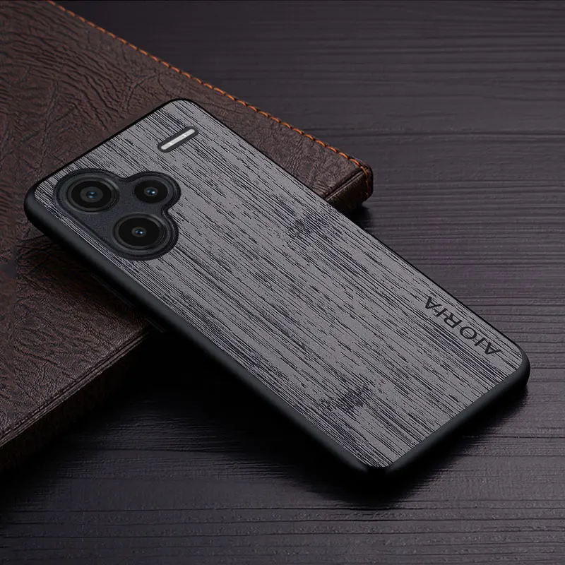 Luxury Bamboo Wood Pattern Leather Phone Case - Elegant Protection Cover