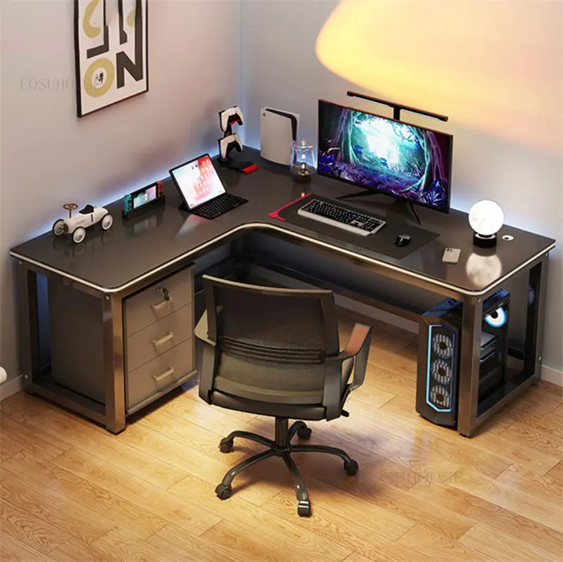 Escritorios de ordenador en forma de L, muebles de oficina, simples, para  el hogar, dormitorio de estudiantes, escritorio de escritura, Internet,  café, mesa de juegos de esquina Z - AliExpress