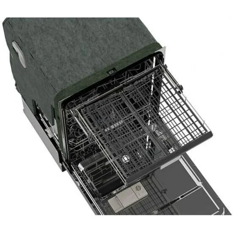 QWSHARP Slide-In Dishwasher,Stainless Steel Finish,24" Wide,Soil Sensors,Premium White LED Interior Lighting,Smooth Glide Rai 6