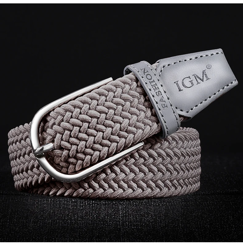 Men's woven canvas belt with arbitrary elastic elastic belt male student young man hundred stitch buckle waistband tide