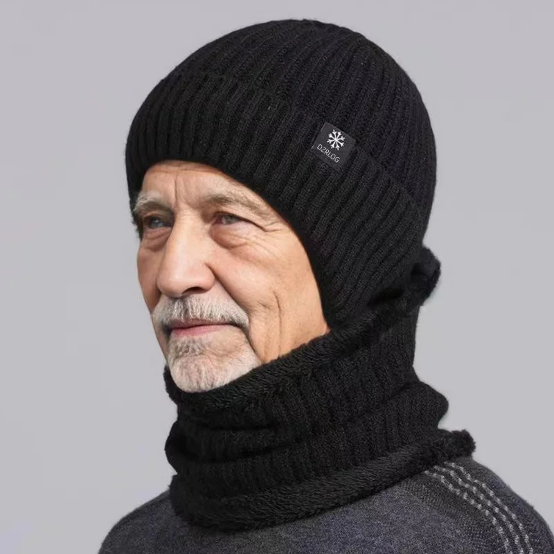 

Вязаные шапки для мужчин среднего и пожилого возраста на осень и зиму с бархатной подкладкой защитные уши дедушка шерстяные шапки сохраняют тепло