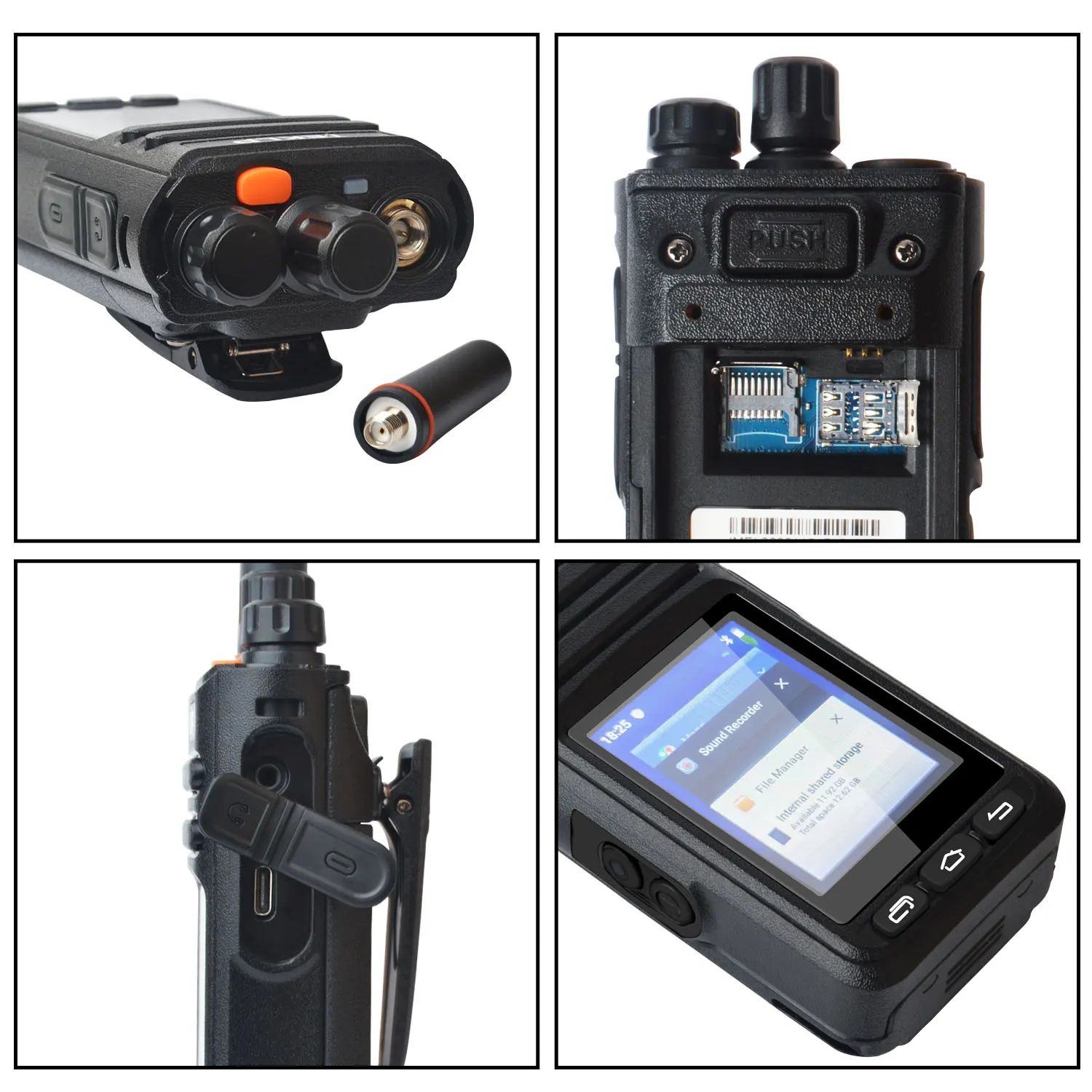 Hiroyasu HI-B8 2G 3G 4G LTE Cellular Network WIFI PoC FM Walkie Talkie 2GB+16GB Android9.0 Phone Call GPS 2.4"Touch Screen Radio 4