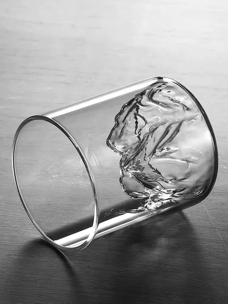 Japanese Whisky Glass Cup Creative Iceberg Design Glass Cup Mountain Water Glacier Mug Fuji Artwork Gift