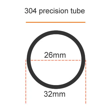 Tube Rond Creux Acier Inoxydable 304 - Diamètre 32mm, épaisseur 2mm, Longueur 500mm, Pour Bricolage, Structure - 12