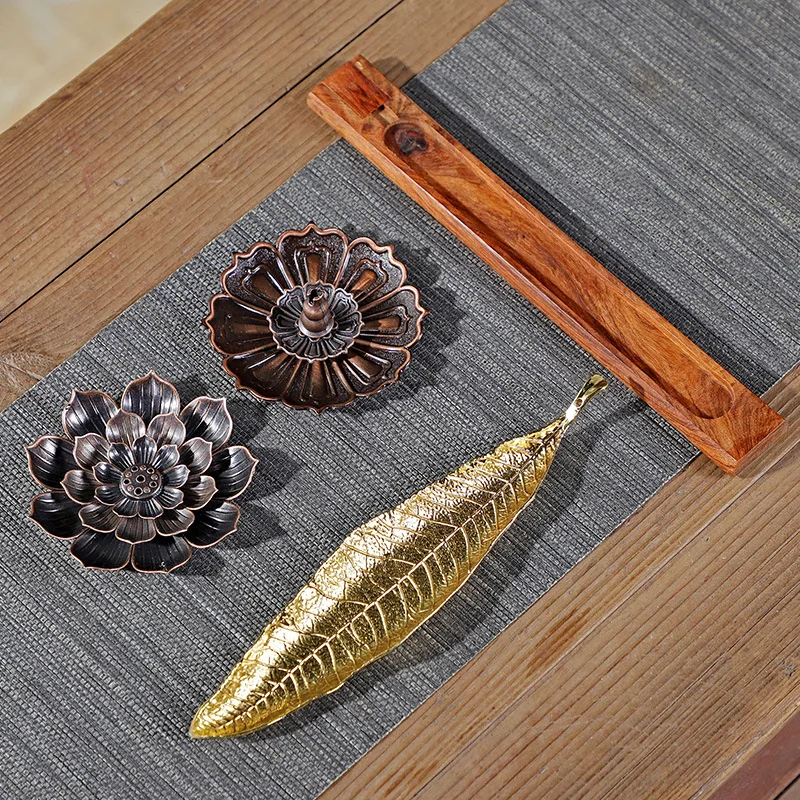 Golden Leaf Lotus Incense Holder 3