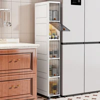 Slim Cabinet 20cm Wide Rolling Storage 2-6 Tiers Large Capacity Space-Saving Heavy-Duty for Kitchen Living Room Bedroom 4